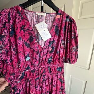 🩷 NWT 🩷 Ulla Johnson Thelma Tiered Puff-Sleeve Midi Dress, Size 4